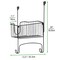 mDesign Metal Over Door Ironing Board Holder with Large Storage Basket